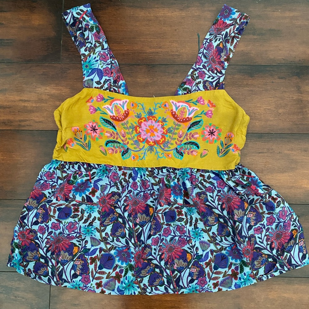 NATURAL LIFE Yellow Floral Embroidered Tank Top - Picture 7 of 7